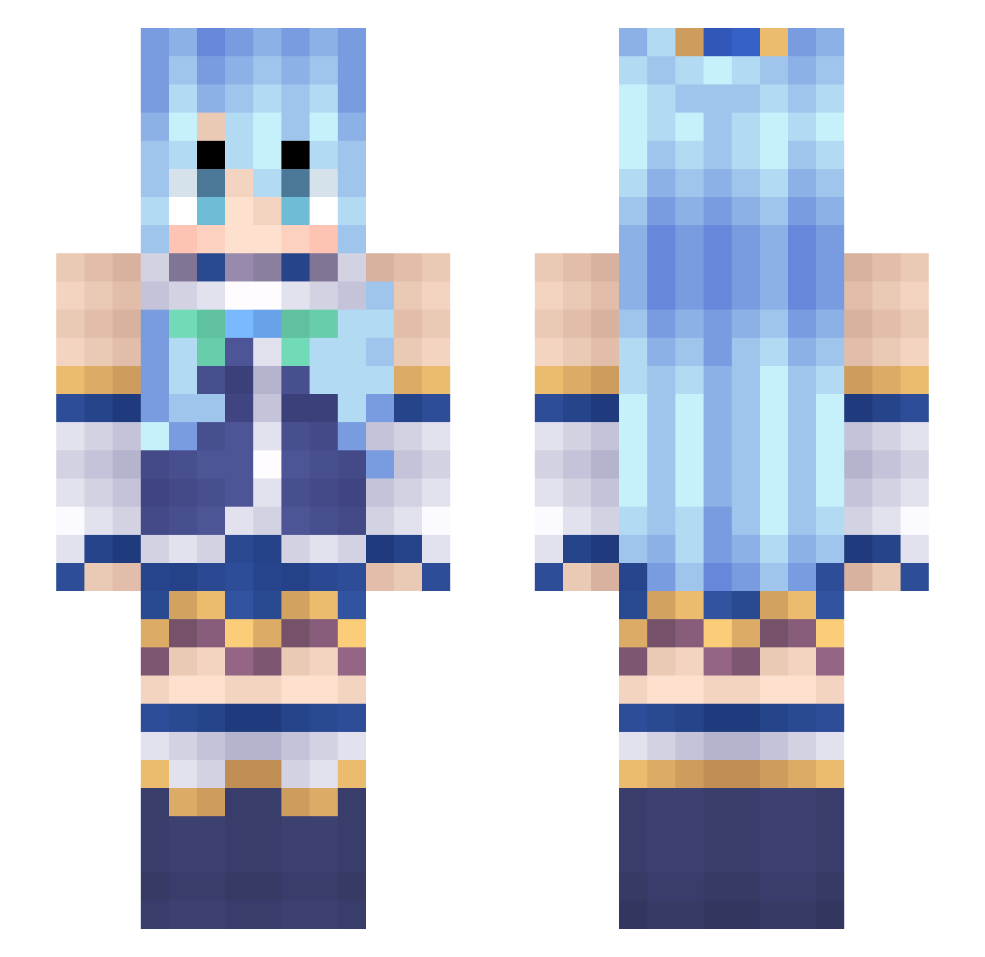 L2_M9s0 Minecraft skin, front and back view