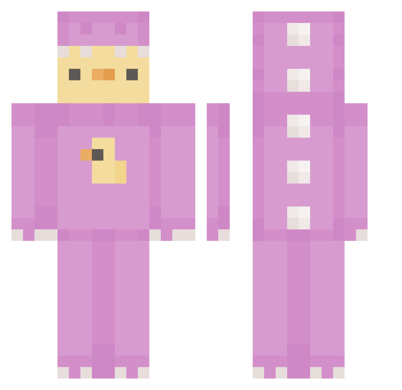 Wariid Minecraft skin, front and back view