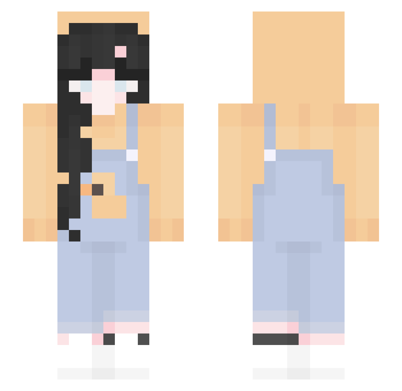 Sh1ra Minecraft skin, front and back view
