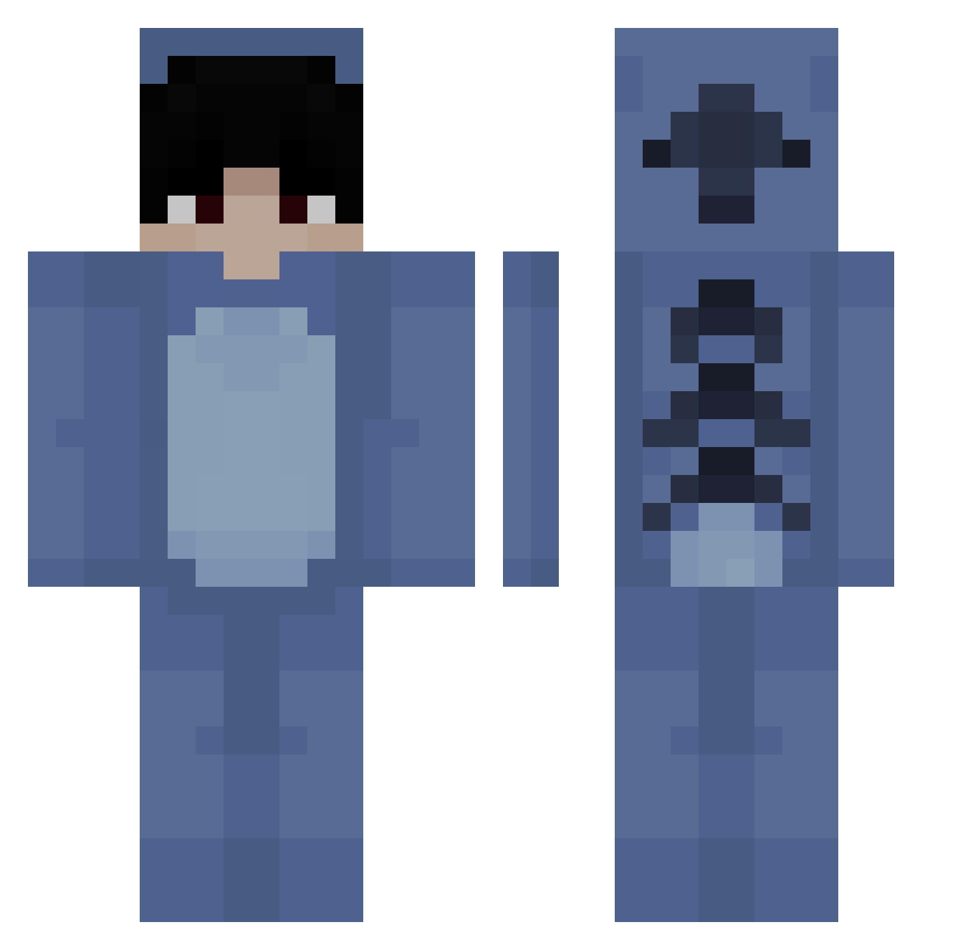 XiaojieTW Minecraft skin, front and back view