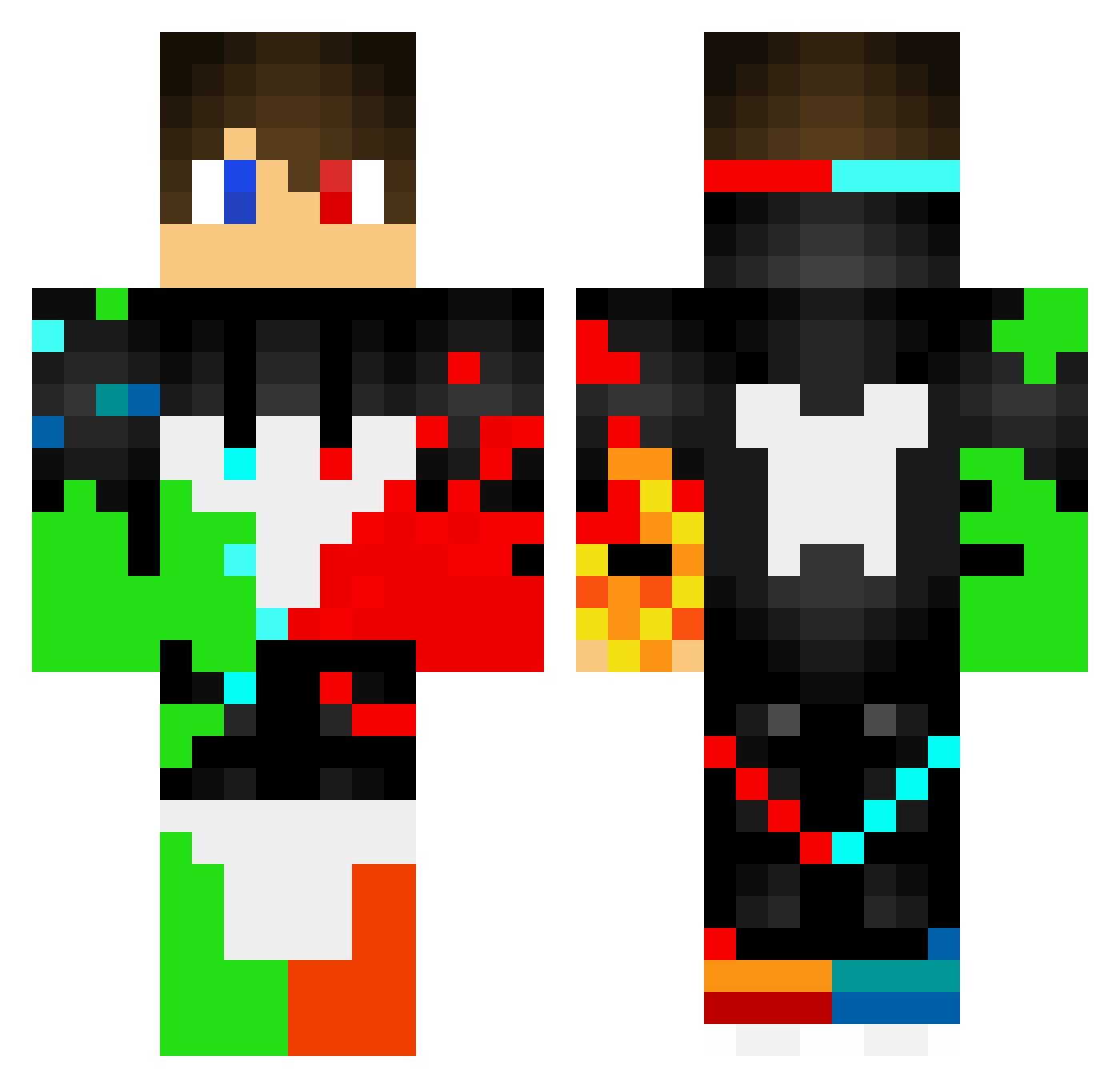 julstart Minecraft skin, front and back view