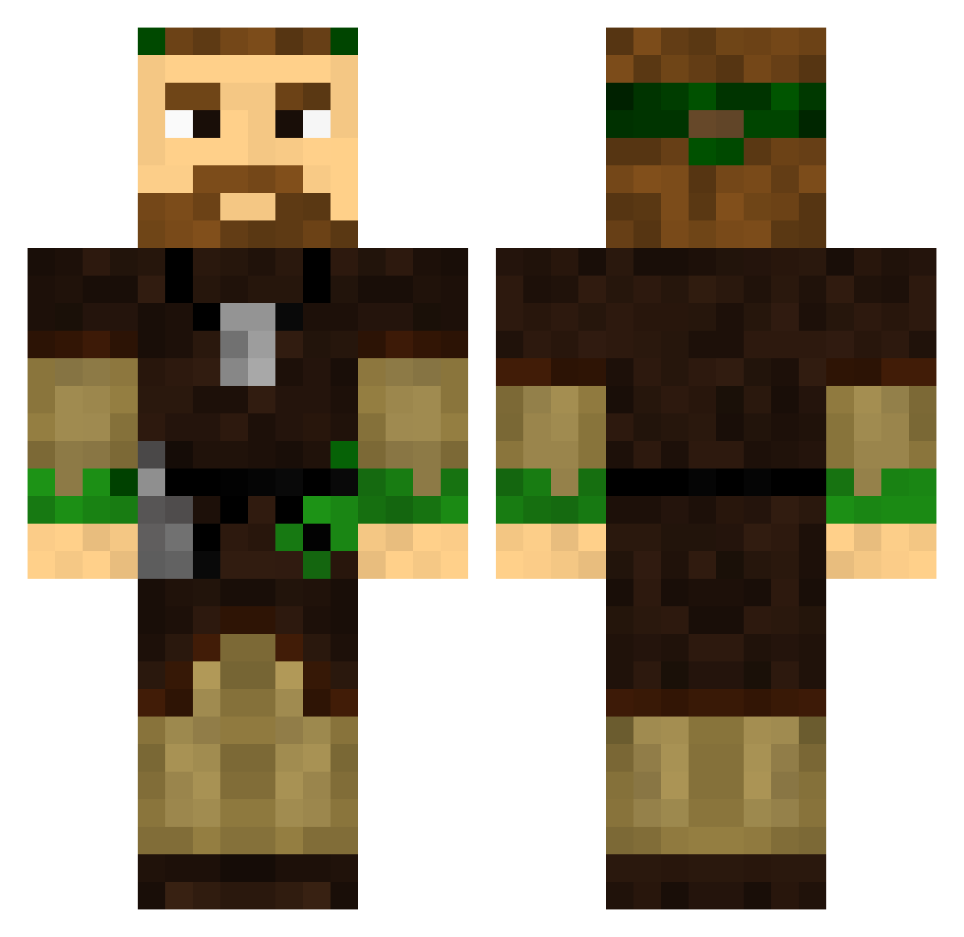 Nazaiszeus Minecraft skin, front and back view