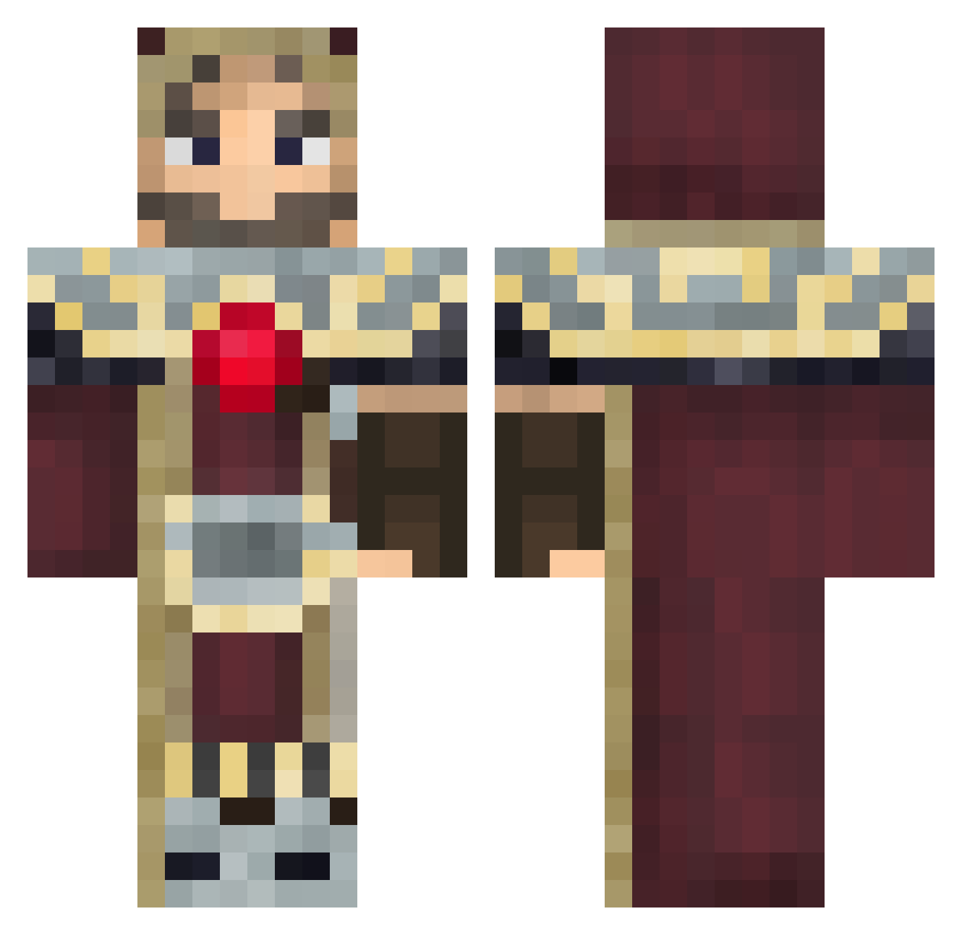 MagnusMedivh Minecraft skin, front and back view
