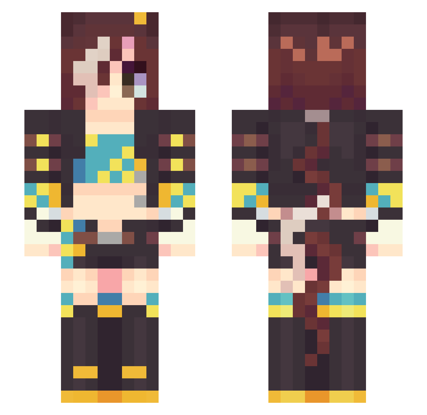 Vodka Minecraft skin, front and back view