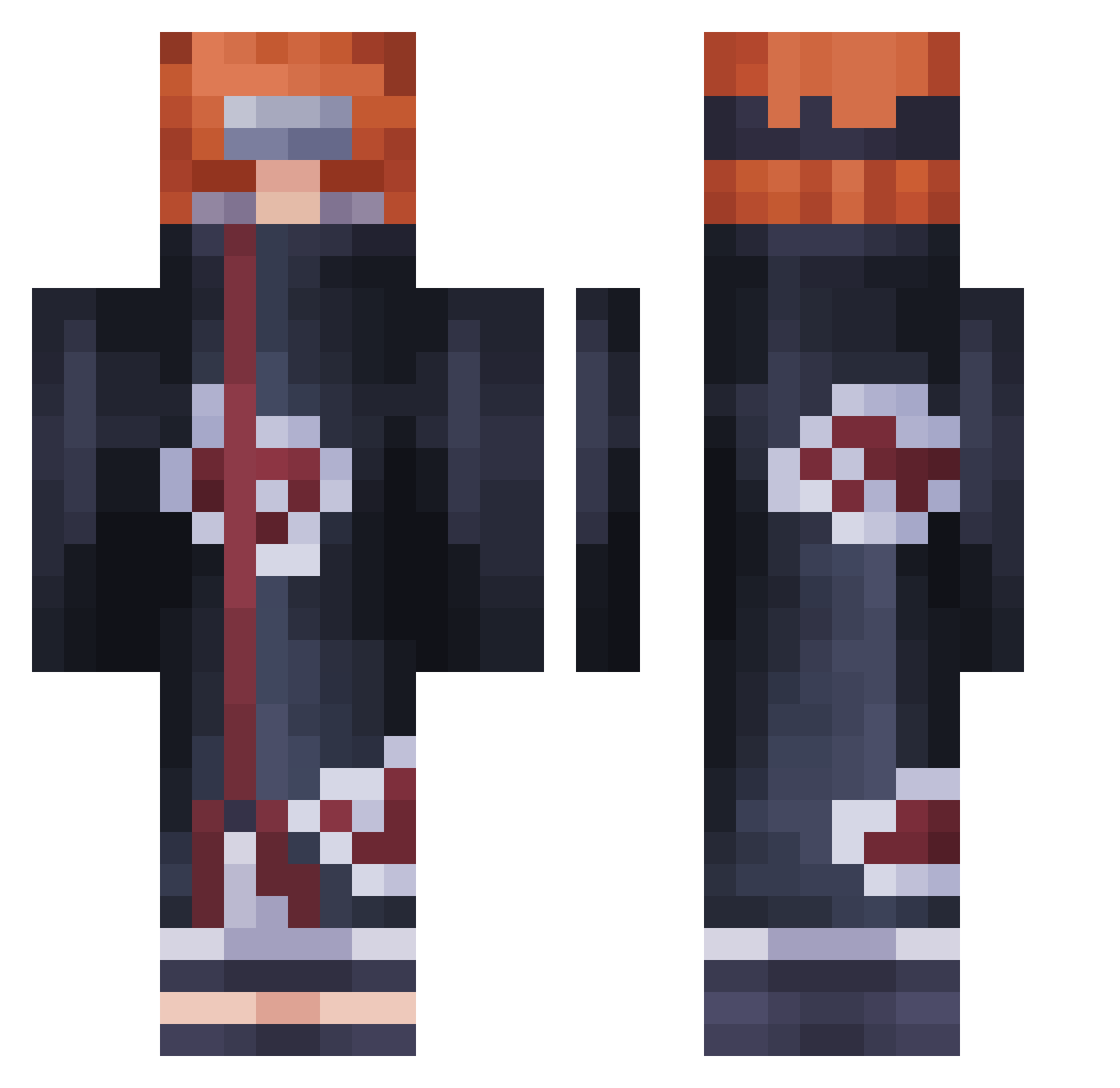 BigManConWad Minecraft skin, front and back view