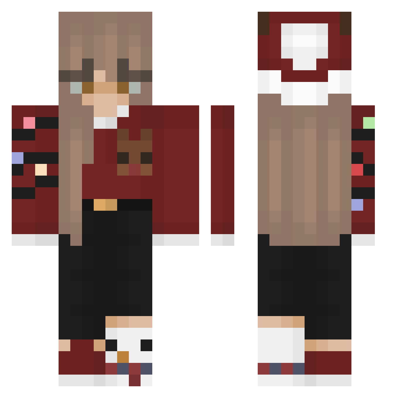 AnosVoldigoad Minecraft skin, front and back view