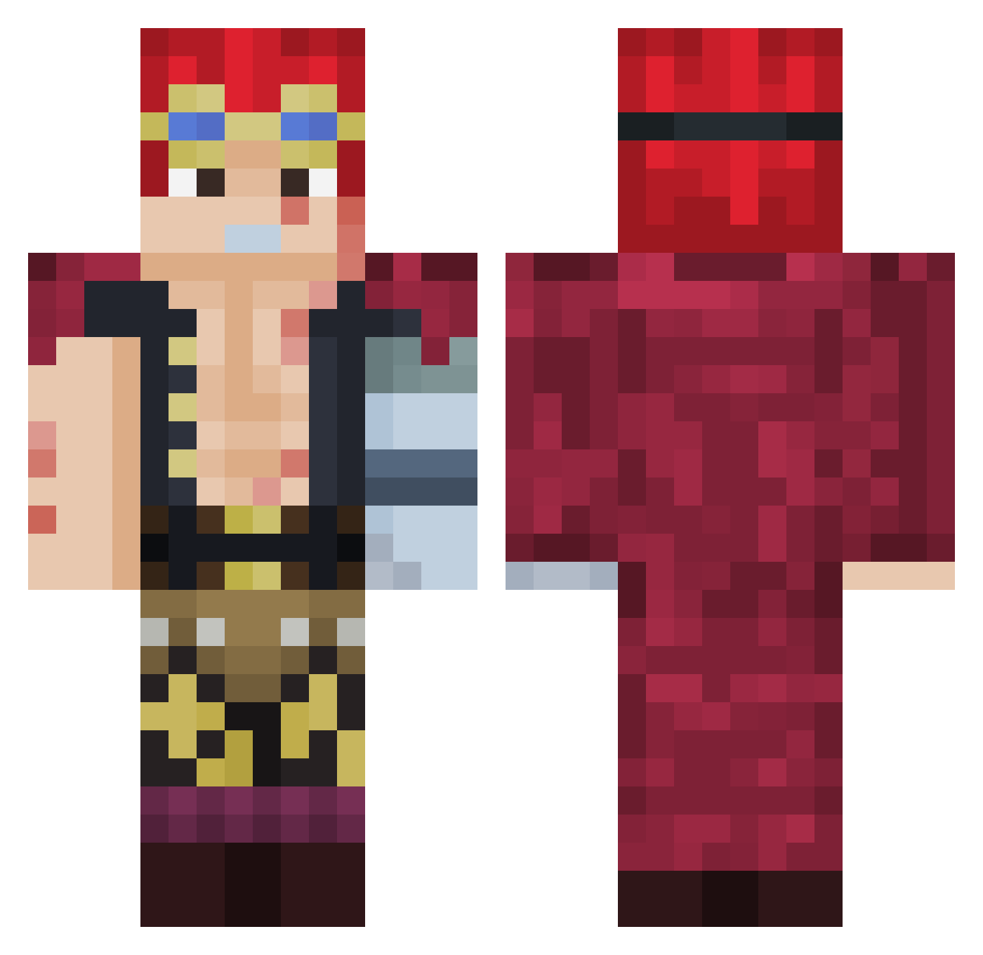 sideritic Minecraft skin, front and back view