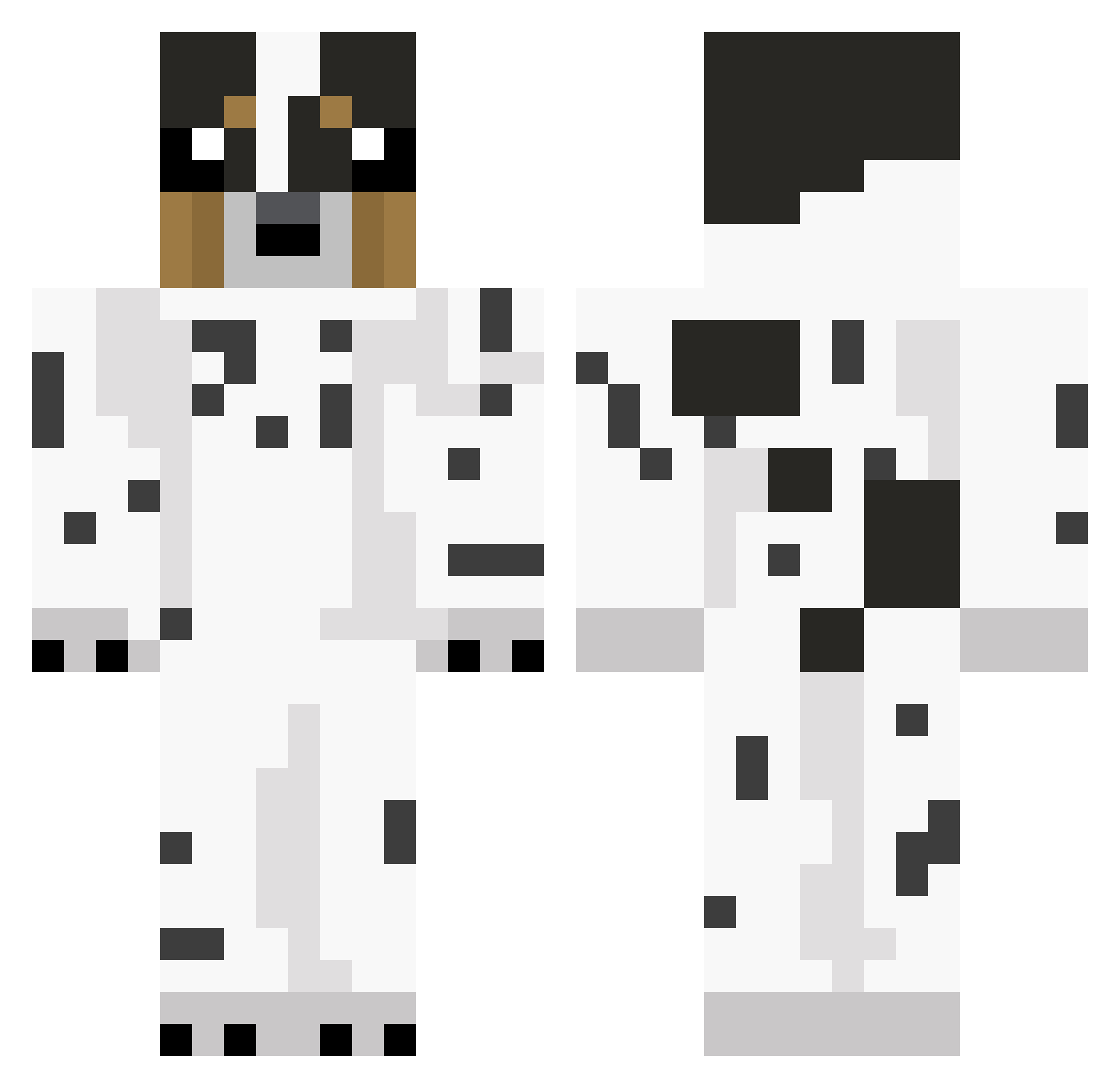 oniversia Minecraft skin, front and back view