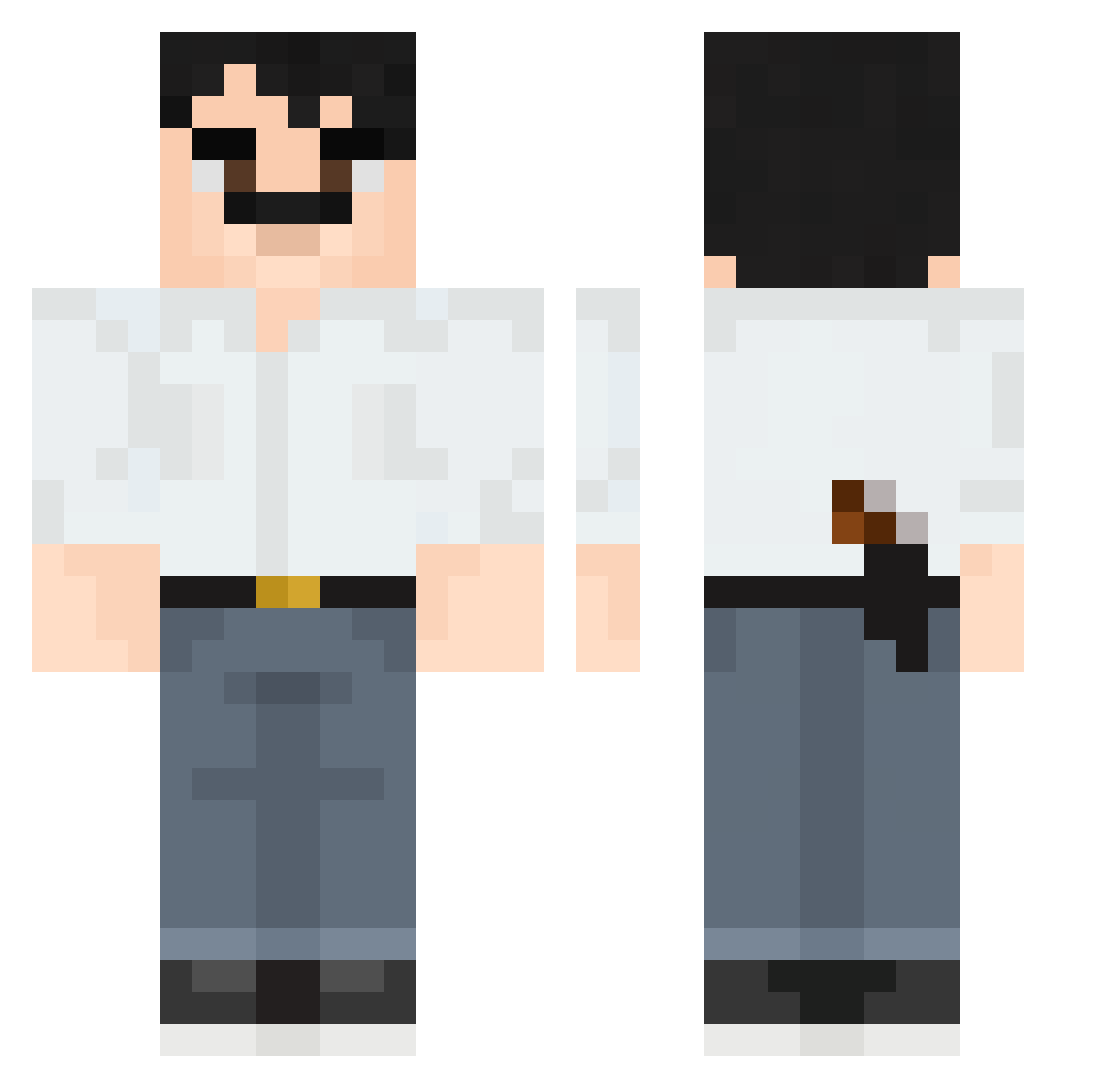 Adrixn650 Minecraft skin, front and back view