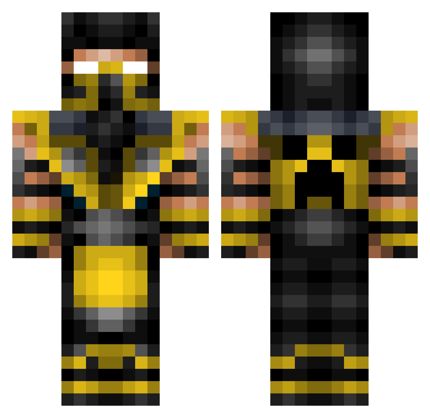xSorren Minecraft skin, front and back view
