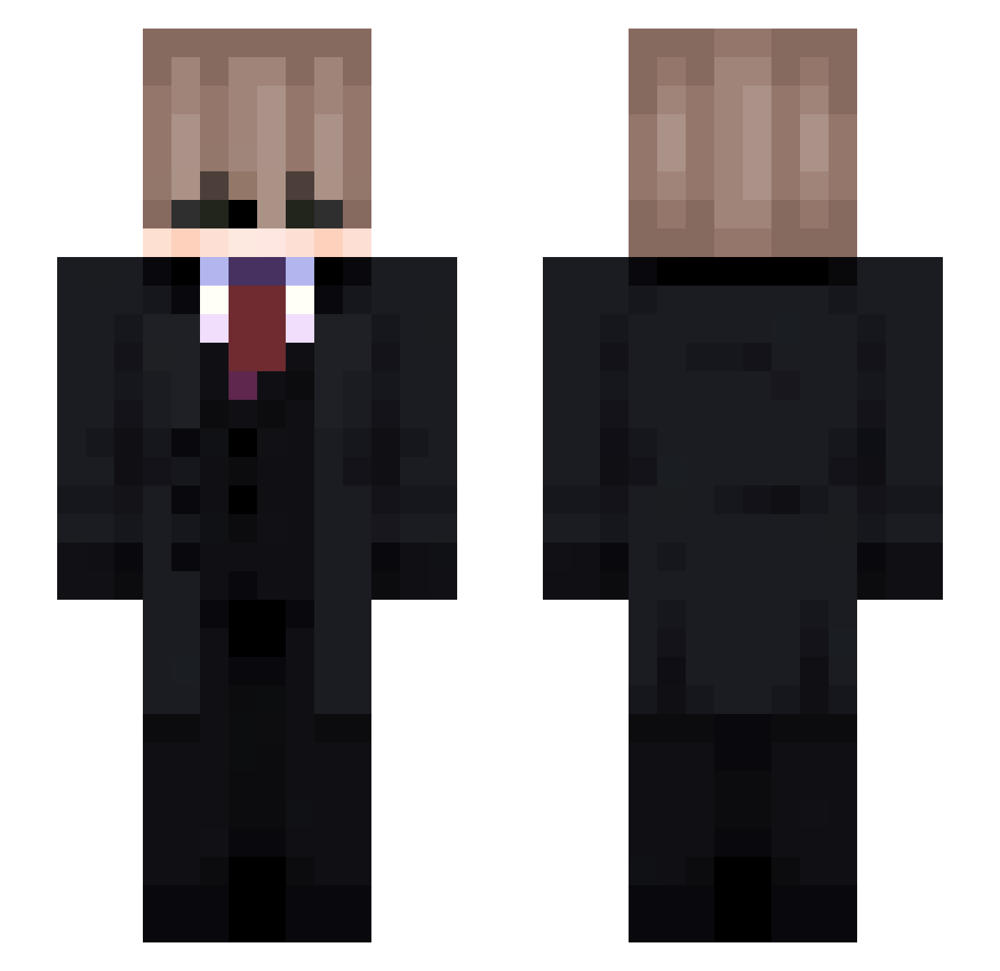 miraiipng Minecraft skin, front and back view