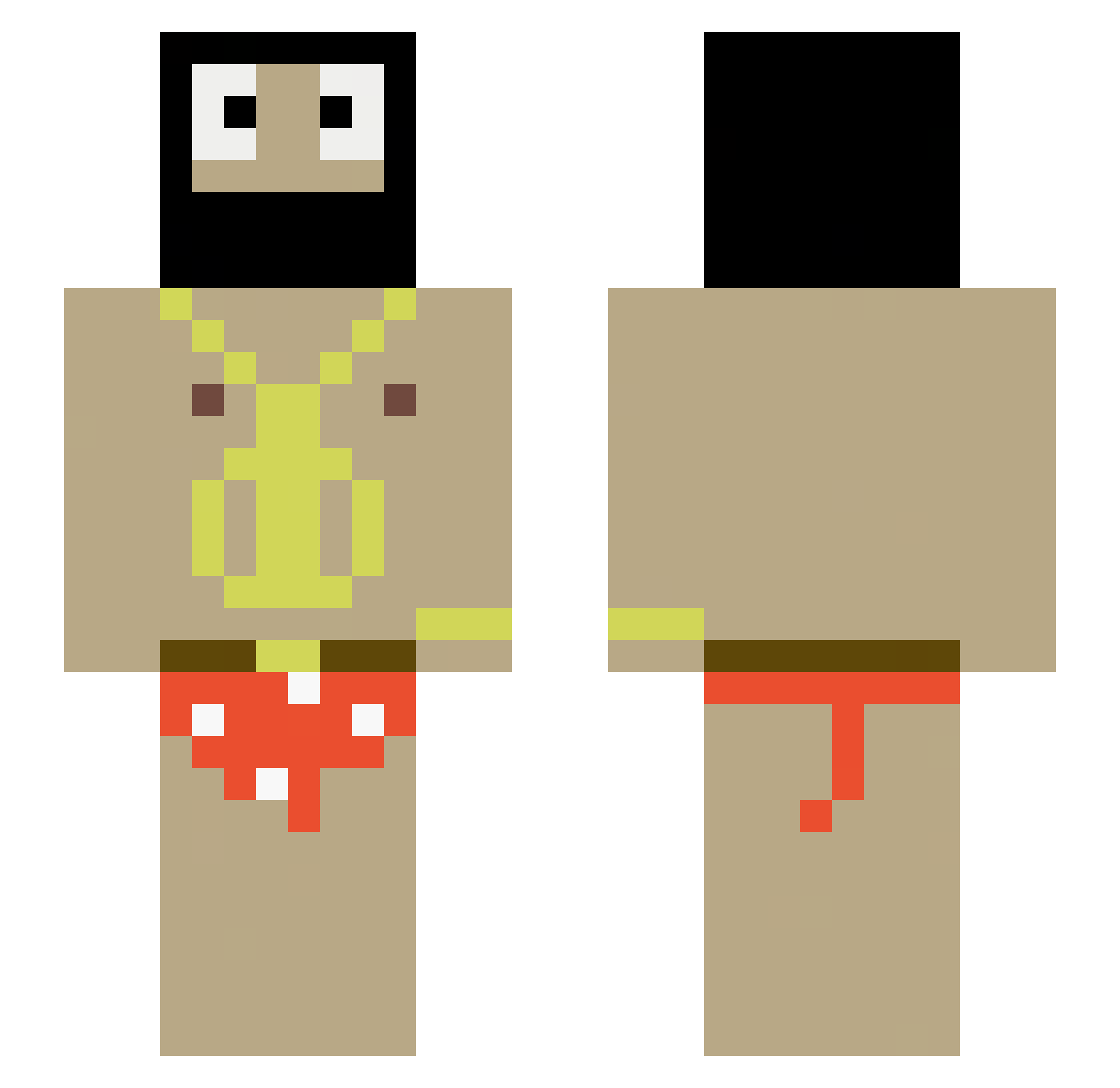 Howlzzzz Minecraft skin, front and back view