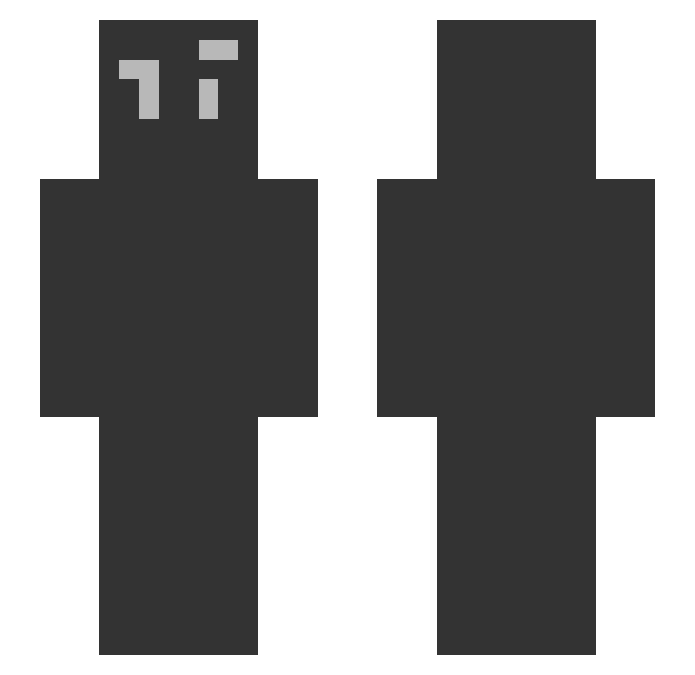 Wispier Minecraft skin, front and back view