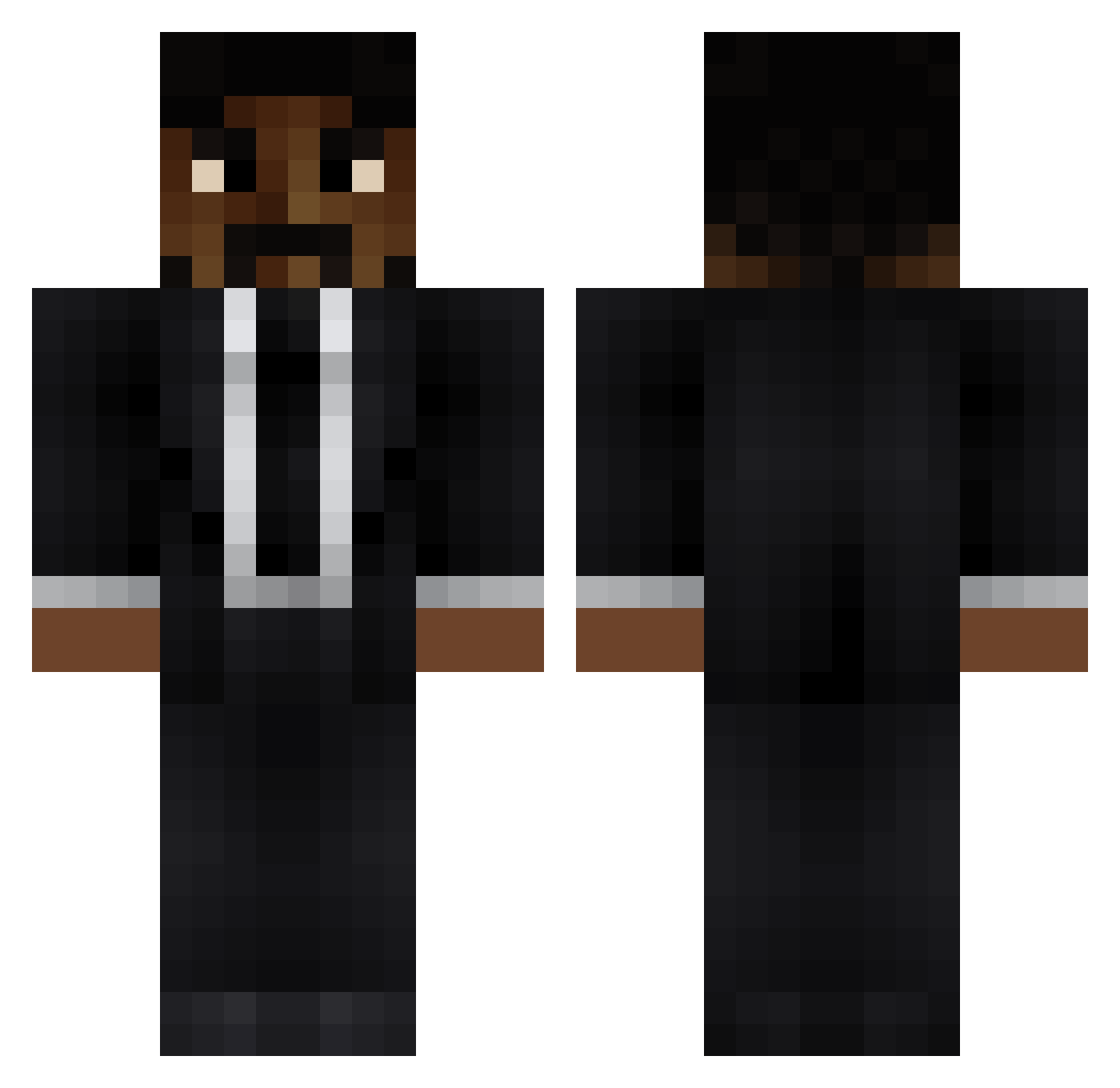 n0iraudes Minecraft skin, front and back view