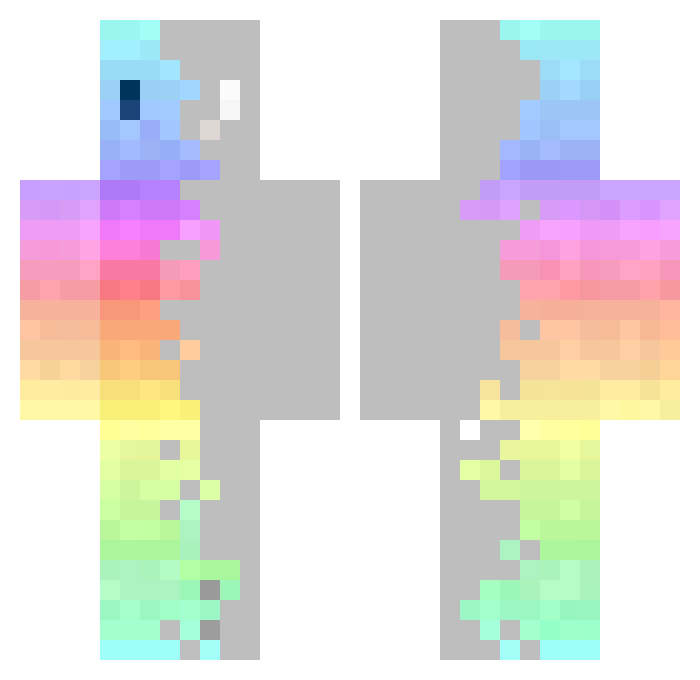 Wairs Minecraft skin, front and back view