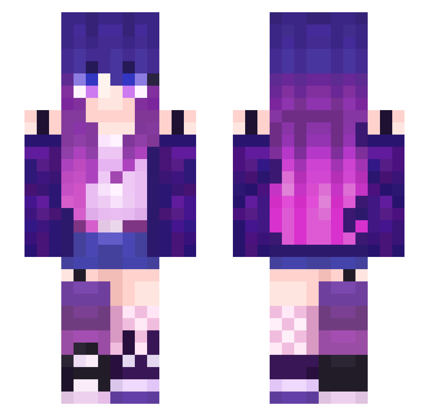 WraithSpire Minecraft skin, front and back view