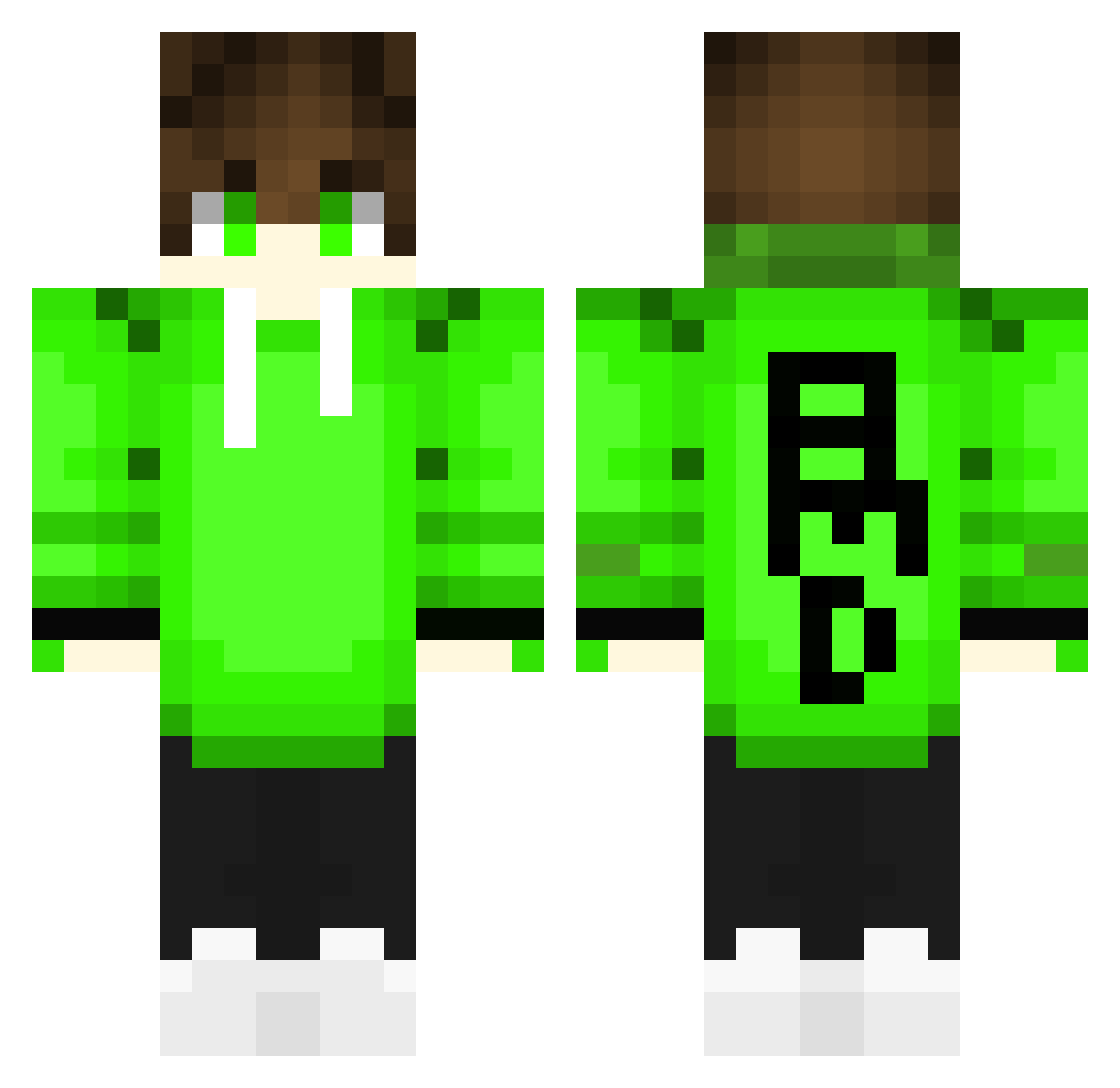 SeaatMe Minecraft skin, front and back view