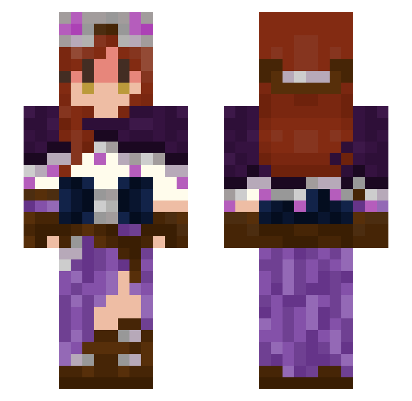 RoseAKAChatMum Minecraft skin, front and back view
