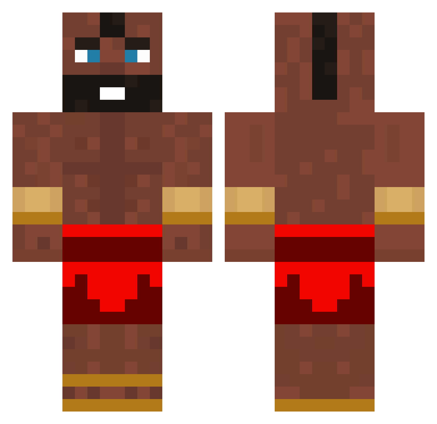 sandviche Minecraft skin, front and back view