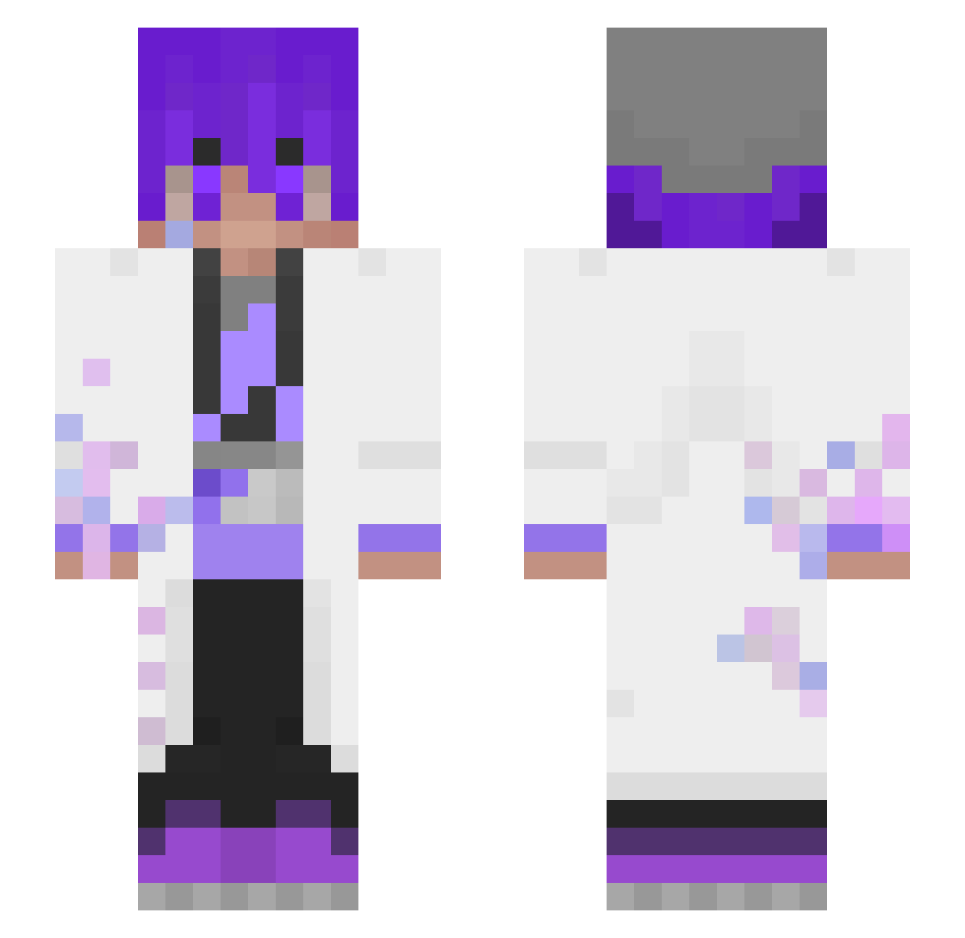 sakinq Minecraft skin, front and back view