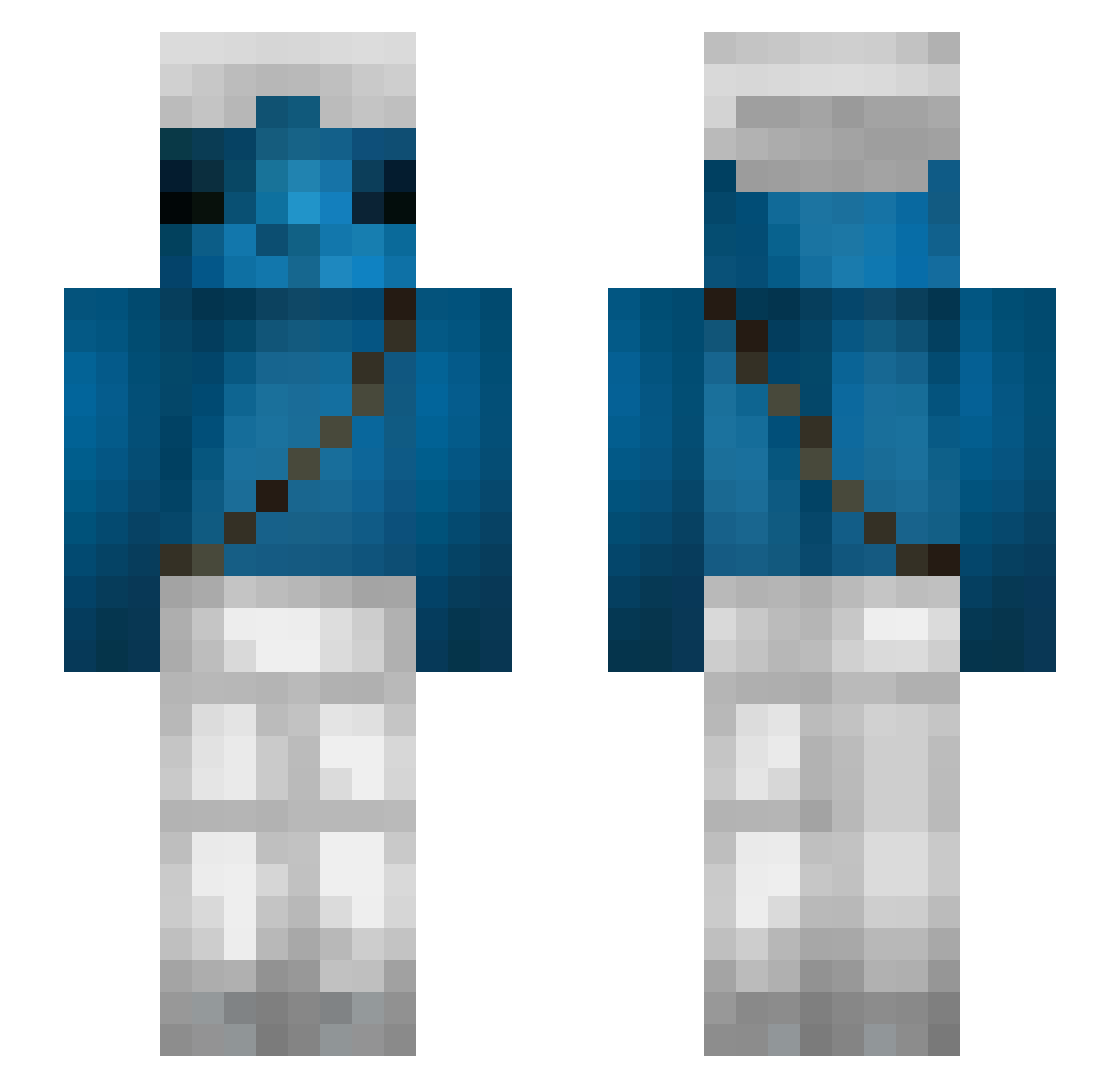 P2W_NiiceManCZ Minecraft skin, front and back view