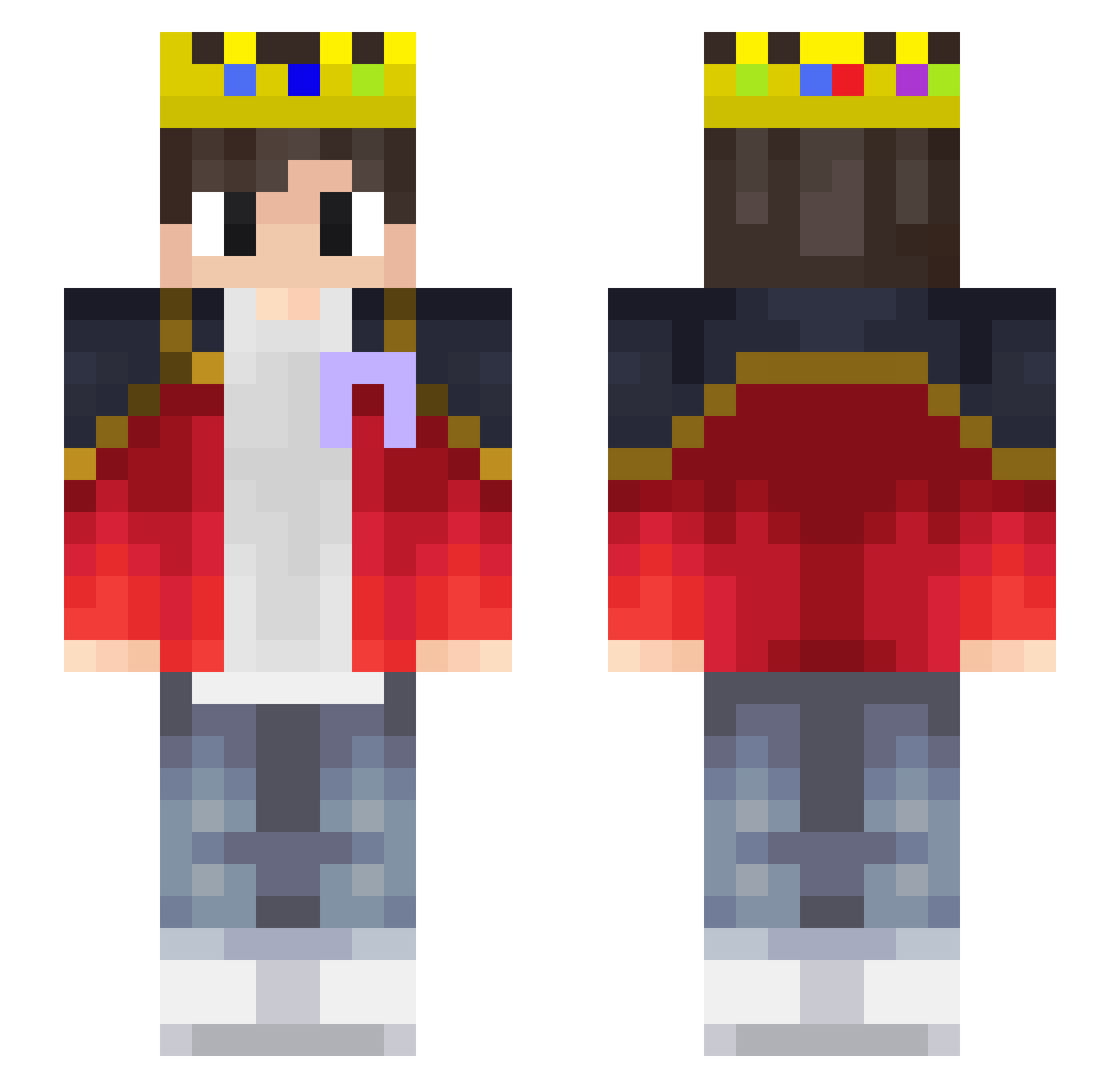 PopFabiGaming Minecraft skin, front and back view