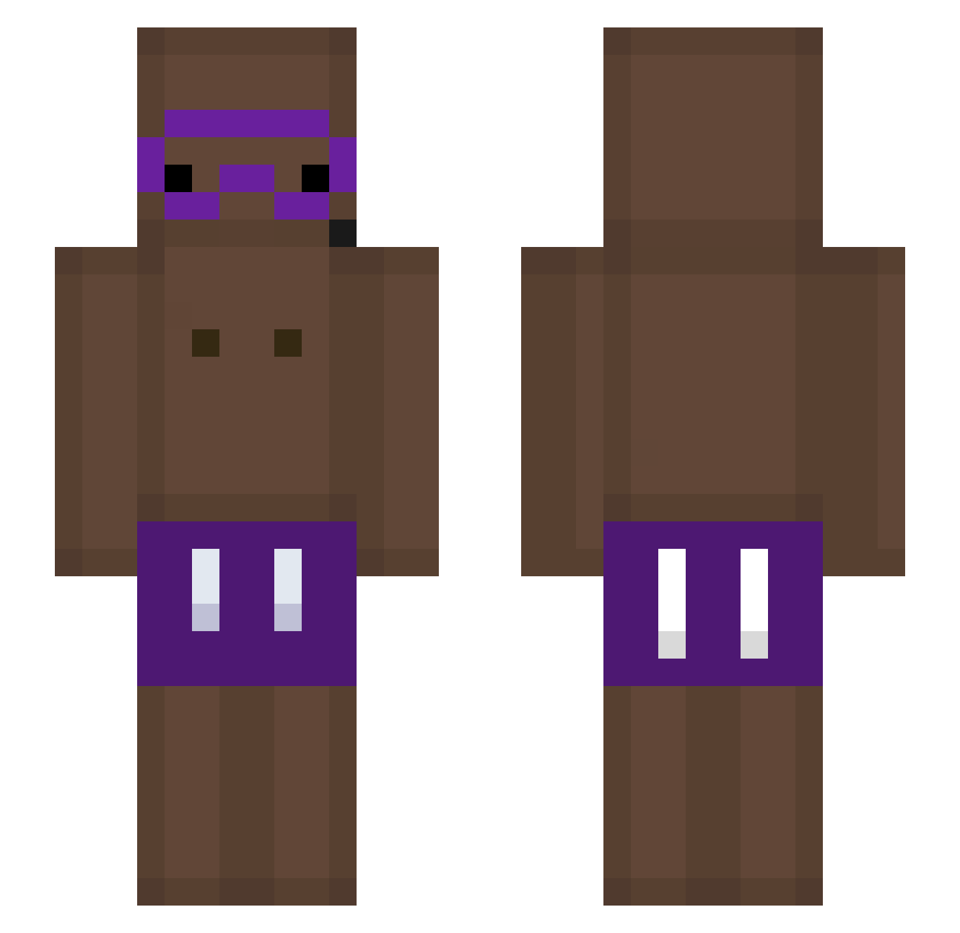 Spores Minecraft skin, front and back view