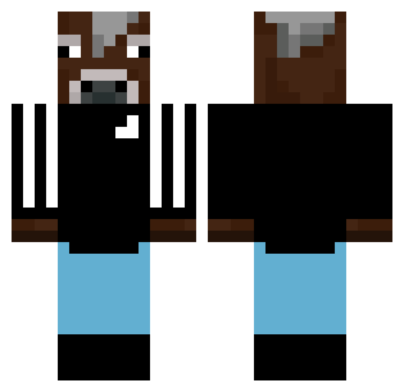 Tymek8 Minecraft skin, front and back view