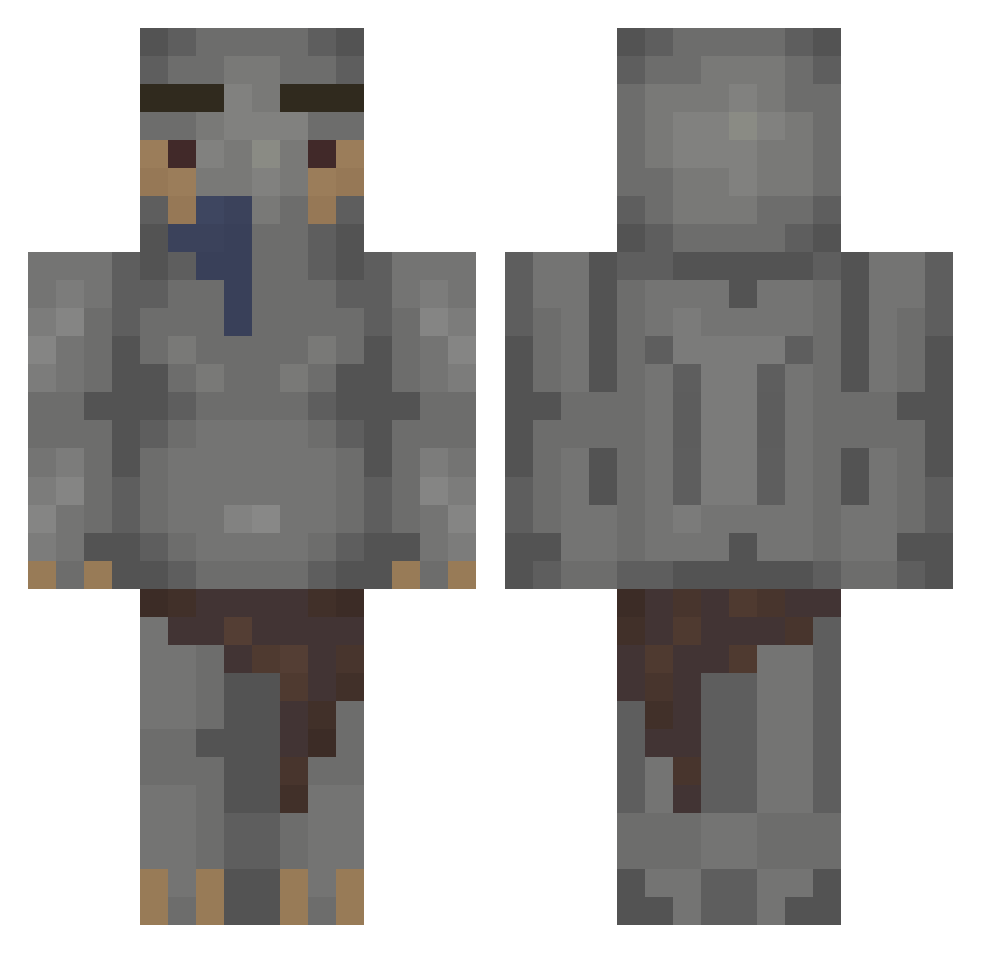 Same5 Minecraft skin, front and back view