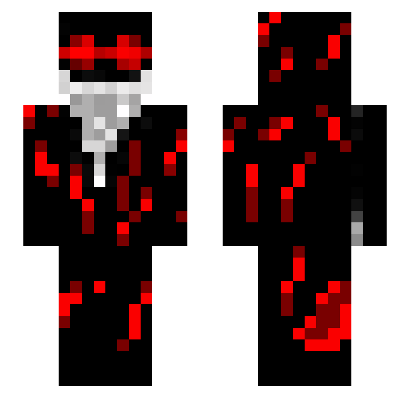 SAM7RAI Minecraft skin, front and back view