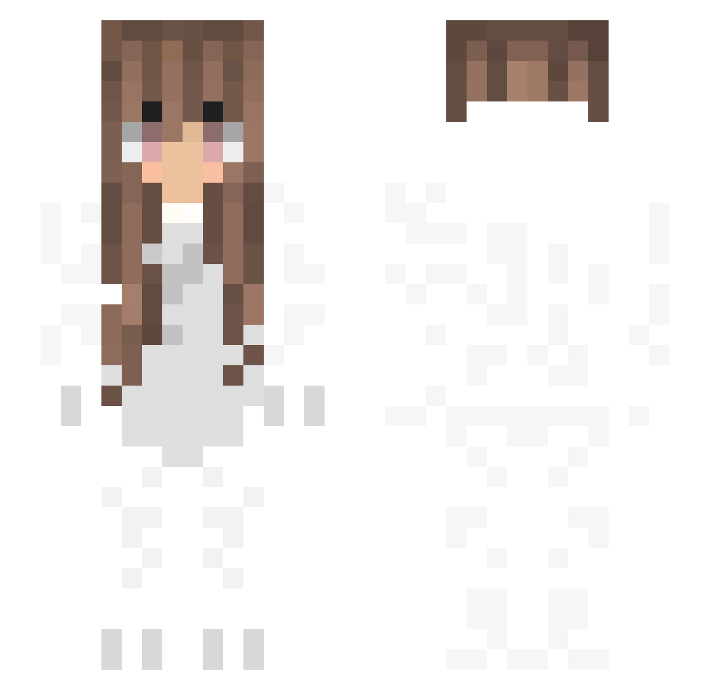 Qnxl Minecraft skin, front and back view