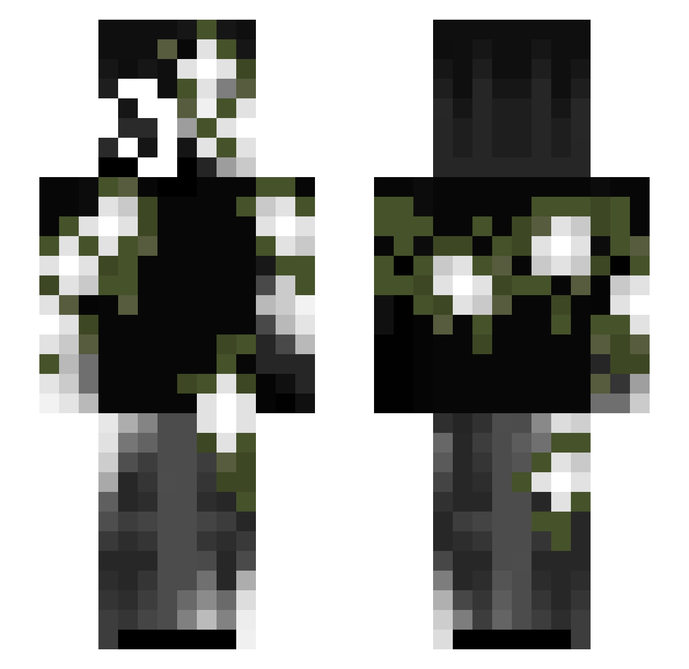 10iuofhgh Minecraft skin, front and back view