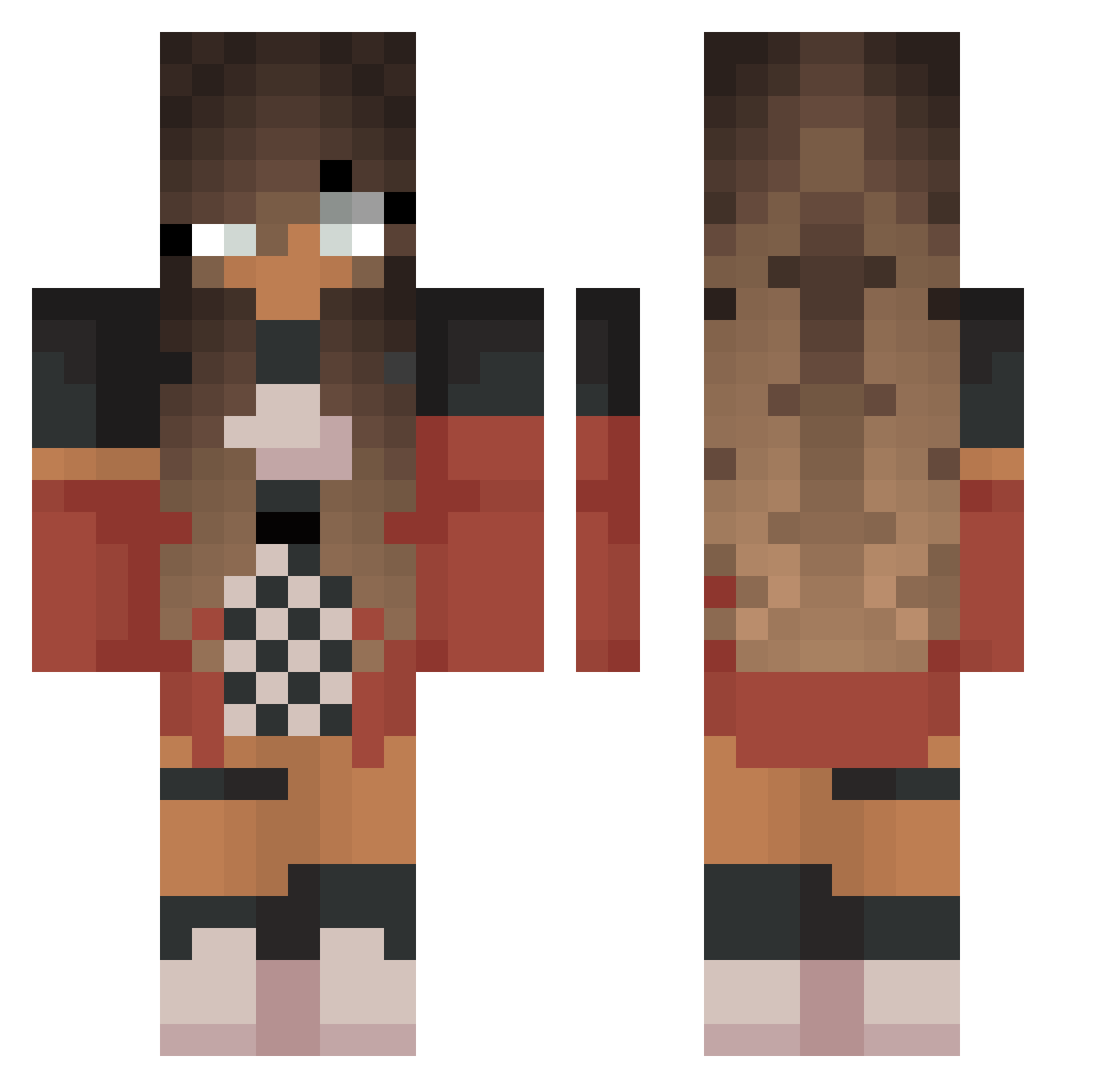 windexter Minecraft skin, front and back view