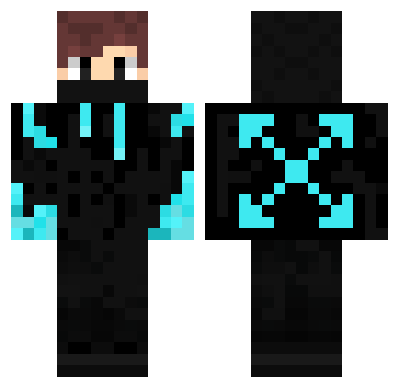 Sharp_glass Minecraft skin, front and back view