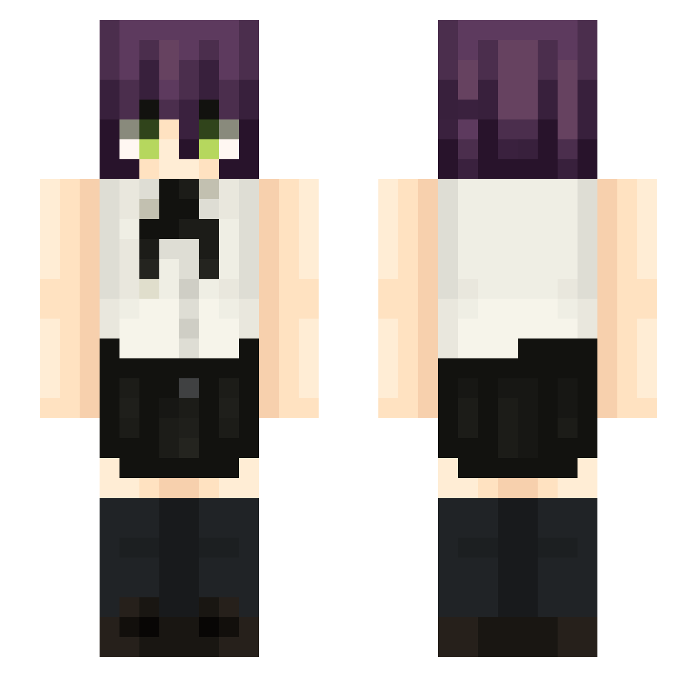 Weernix Minecraft skin, front and back view
