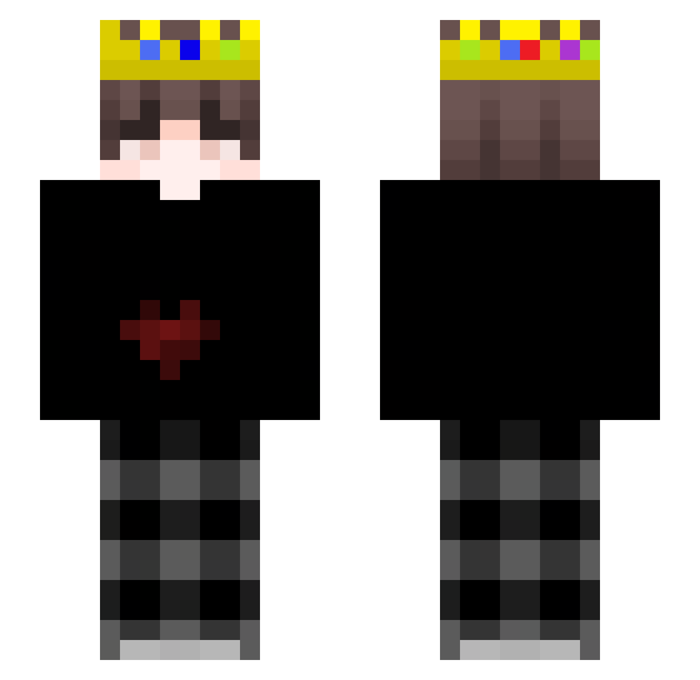 ztfirworks Minecraft skin, front and back view