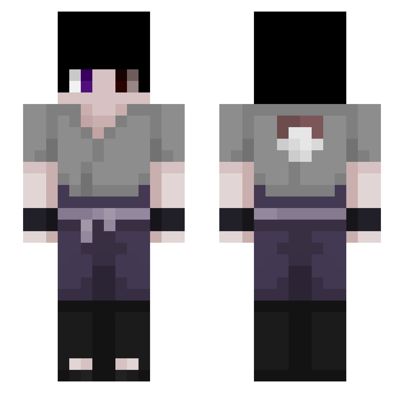 Rumcin Minecraft skin, front and back view