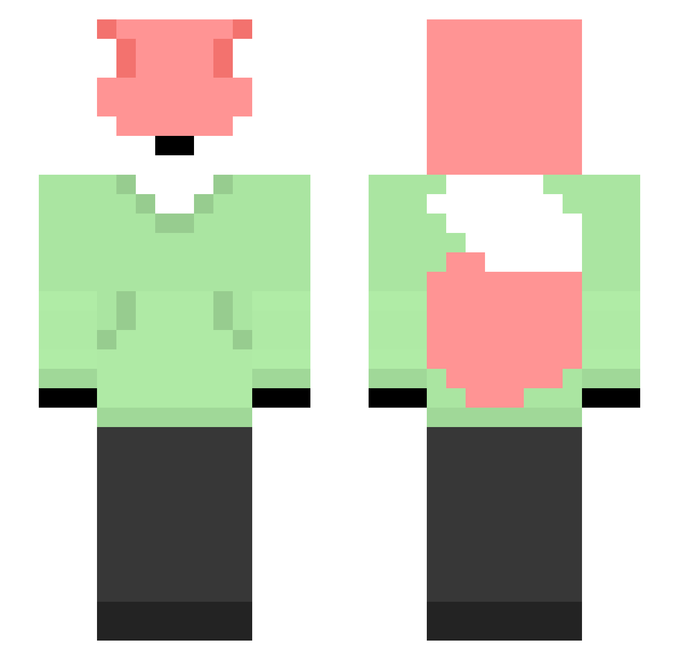 m1ger666 Minecraft skin, front and back view