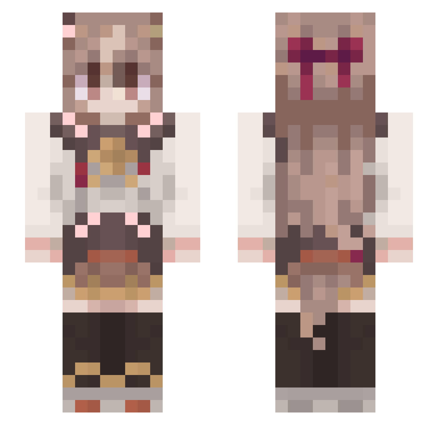 az1raph4le Minecraft skin, front and back view