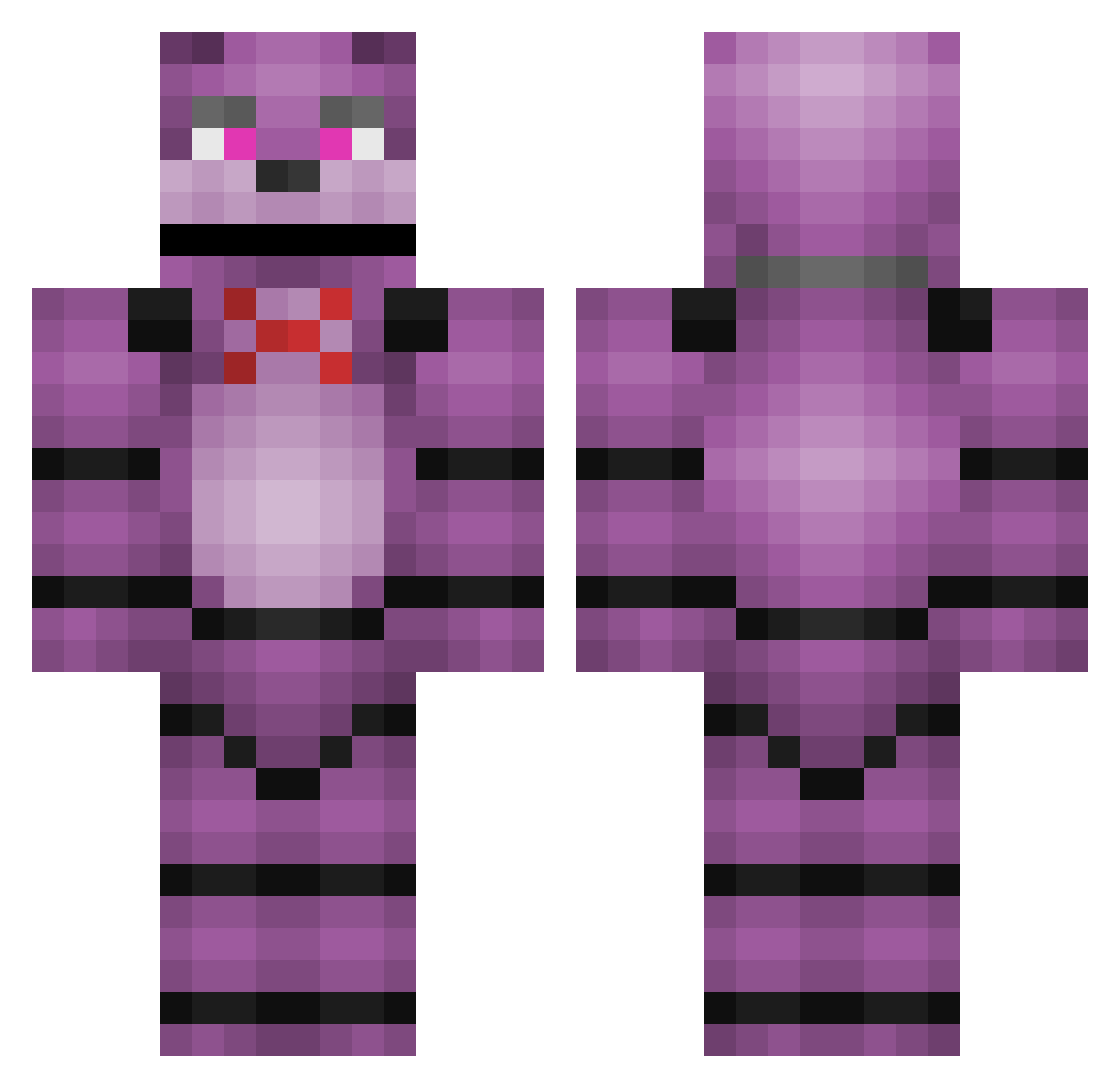 oreozilla Minecraft skin, front and back view
