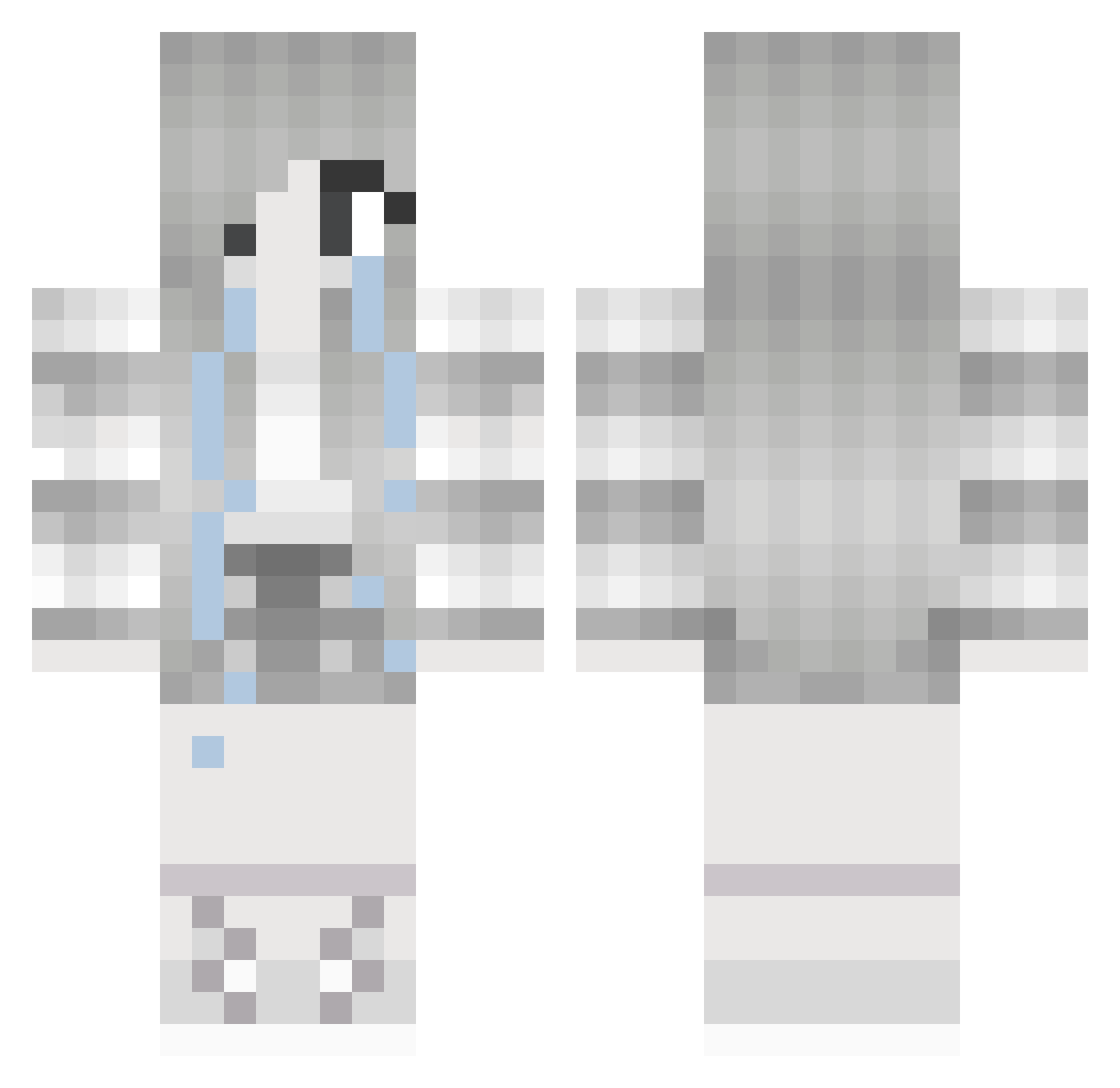 Infantine Minecraft skin, front and back view
