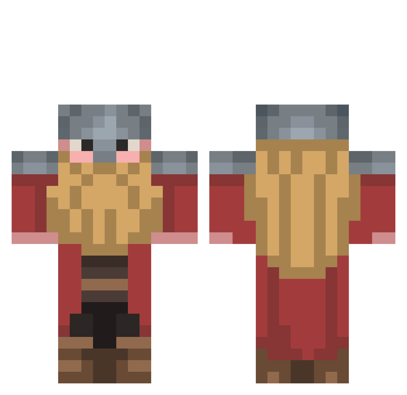 Mrwizardman420 Minecraft skin, front and back view