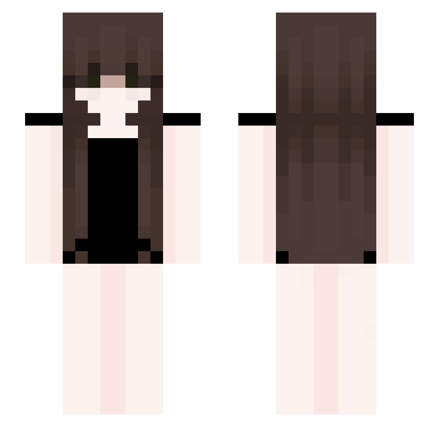 womangetter Minecraft skin, front and back view