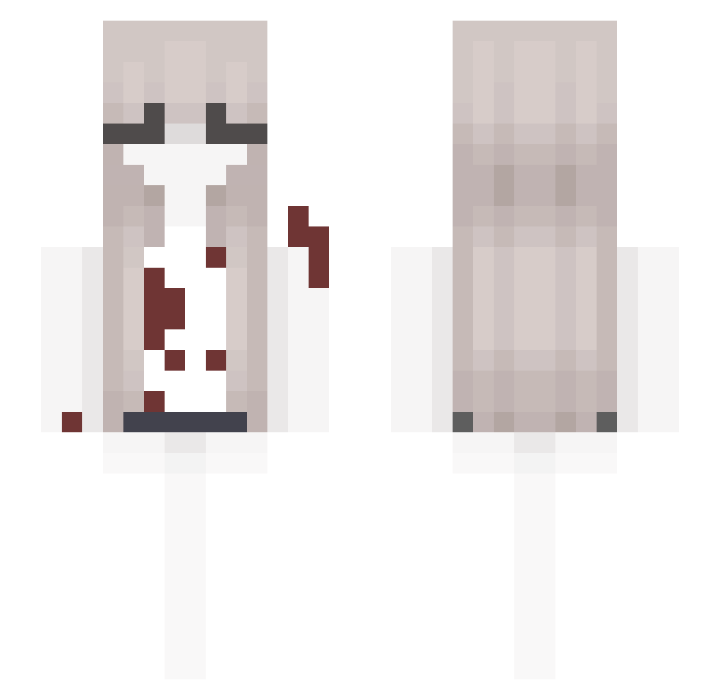 Bowtieee3 Minecraft skin, front and back view
