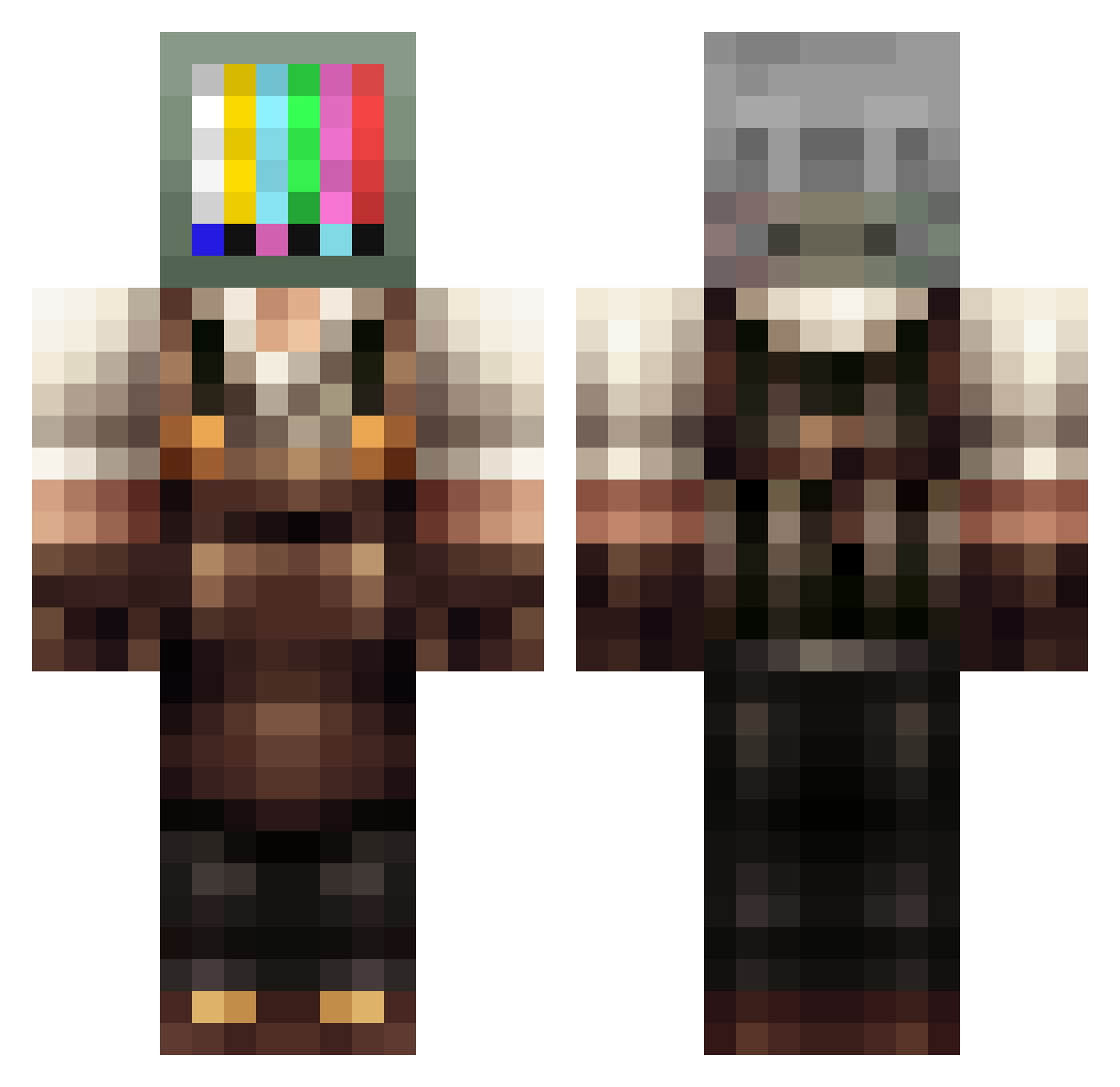 _ALX1 Minecraft skin, front and back view