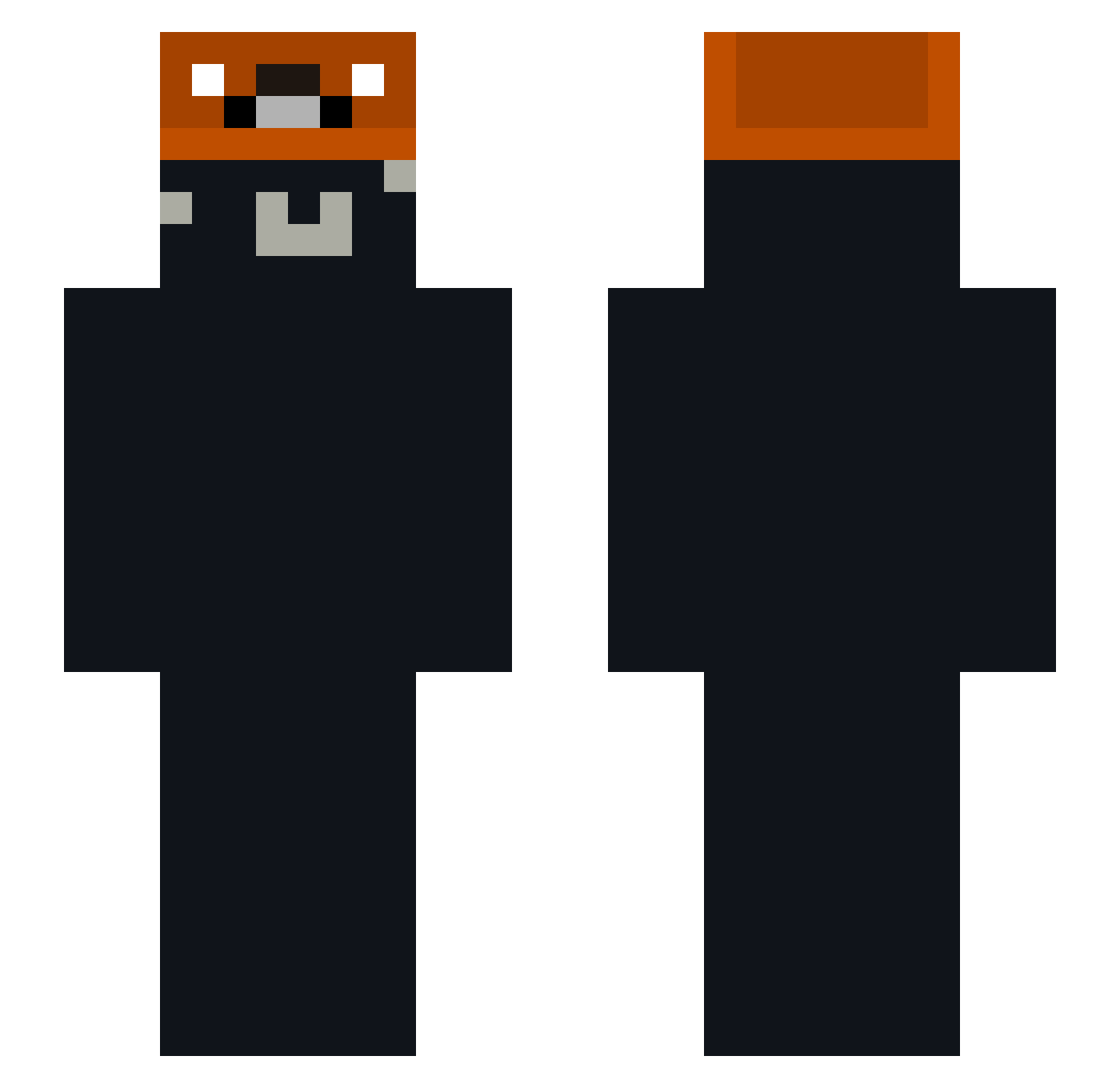 oxiigian Minecraft skin, front and back view