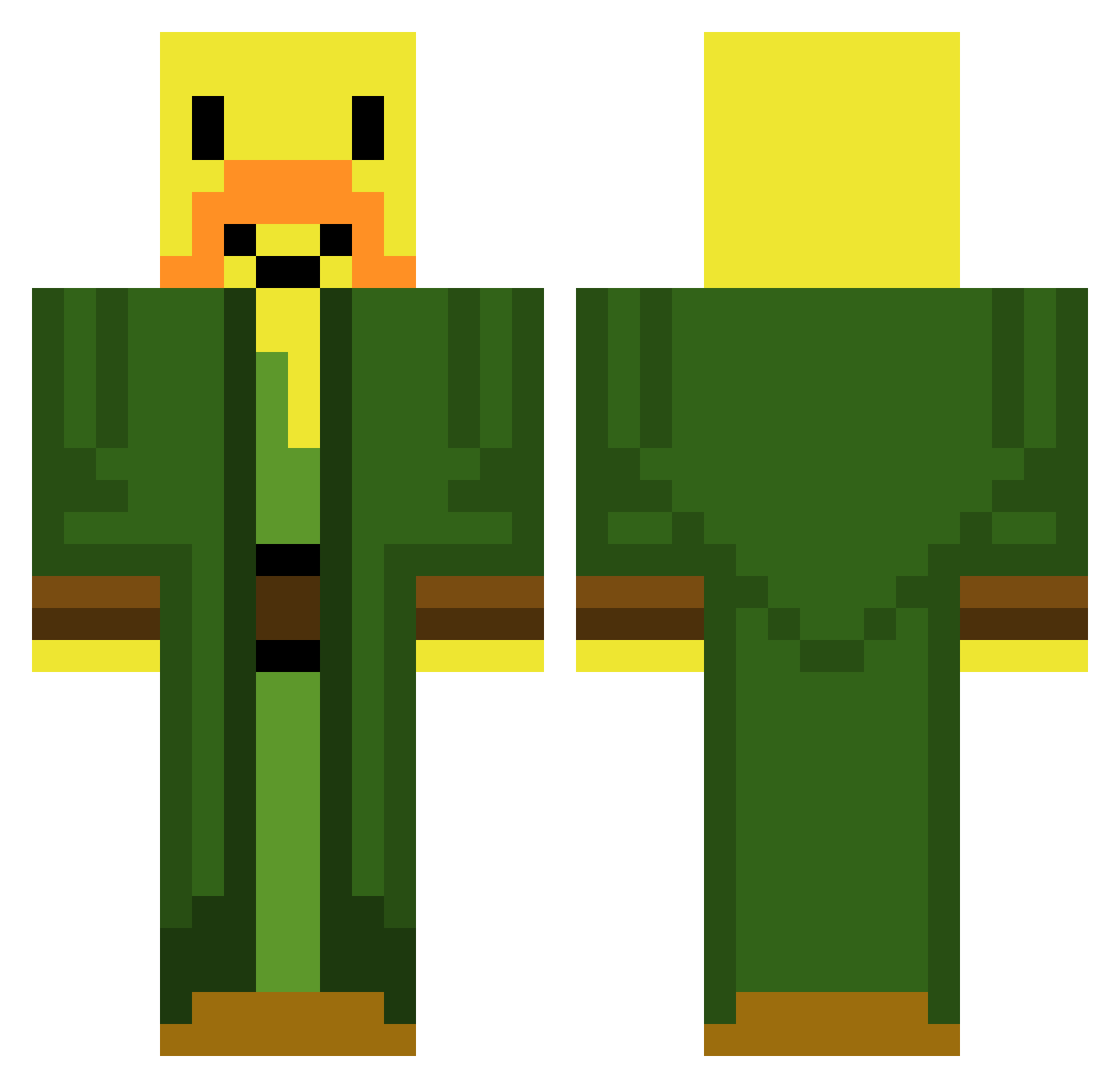 Shad1t Minecraft skin, front and back view