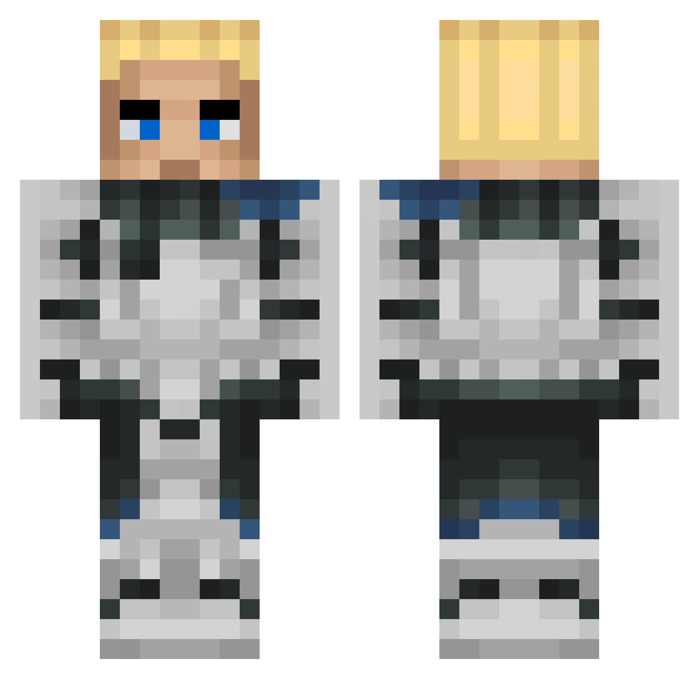 JoeShrimpton Minecraft skin, front and back view