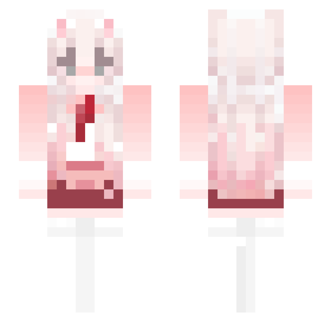 TAKEMIDL0VE Minecraft skin, front and back view