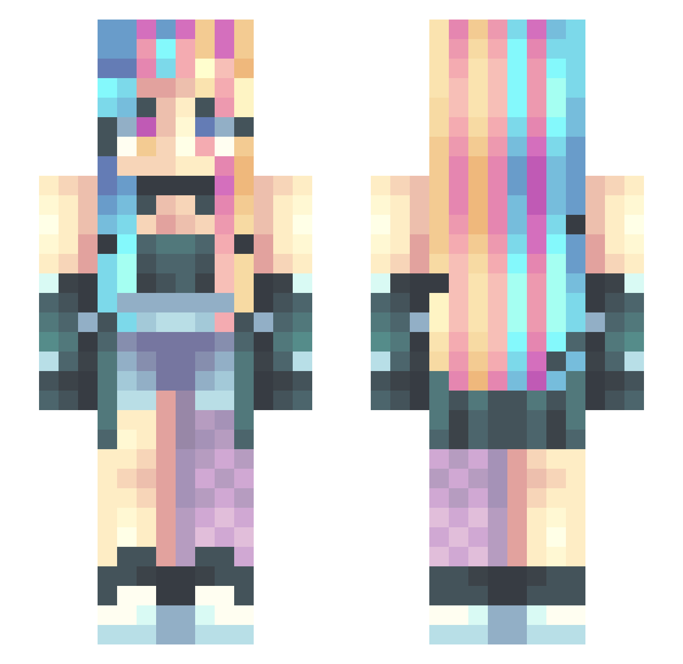 E99sss Minecraft skin, front and back view